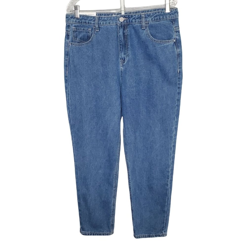 Redial Paris NWT Sz US 16 EU 44 High Waist Mom Jeans Straight Leg Premium Denim